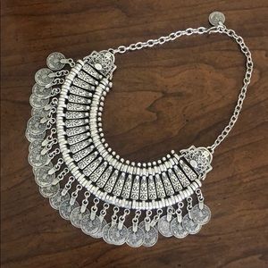 World Market Silver Statement Necklace